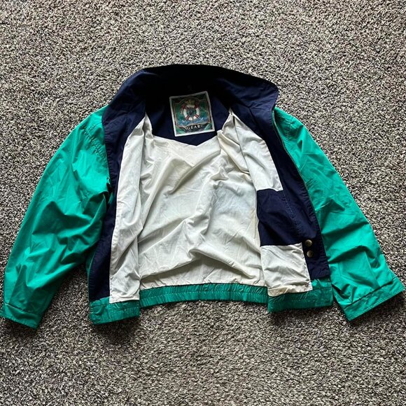 Vintage 80s 90s Mens XL Green/Blue Windbreaker Jacket, Gear For Sports Jacket - Picture 3 of 7